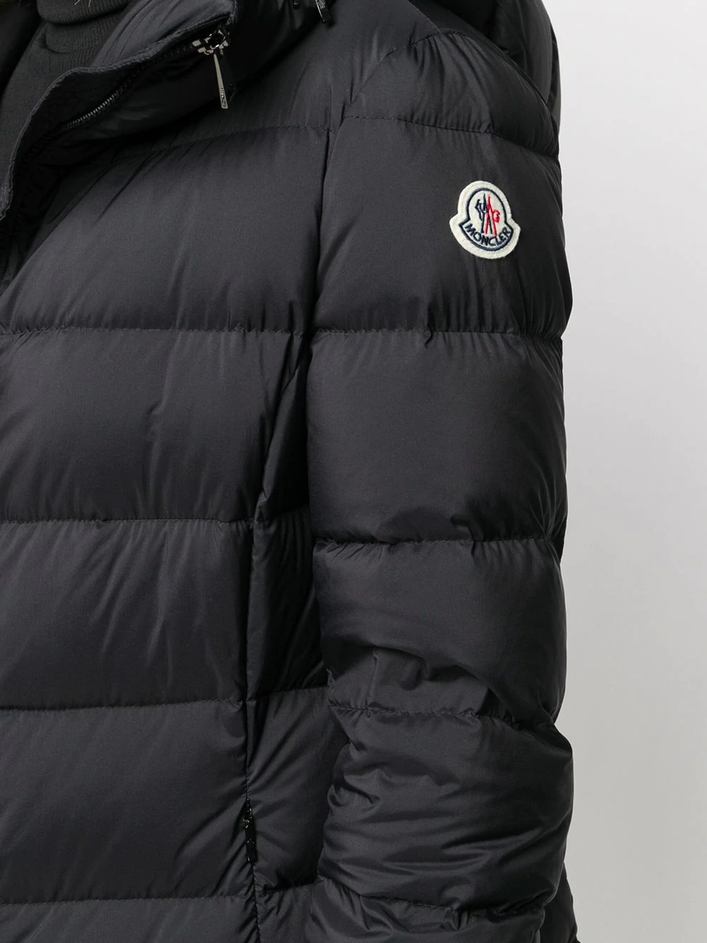 logo patch padded coat - 5