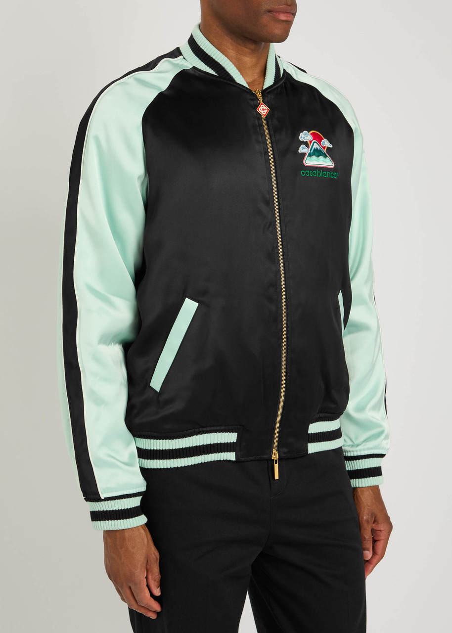 Casablanca Quilted Colour-block Satin Track Jacket - 2