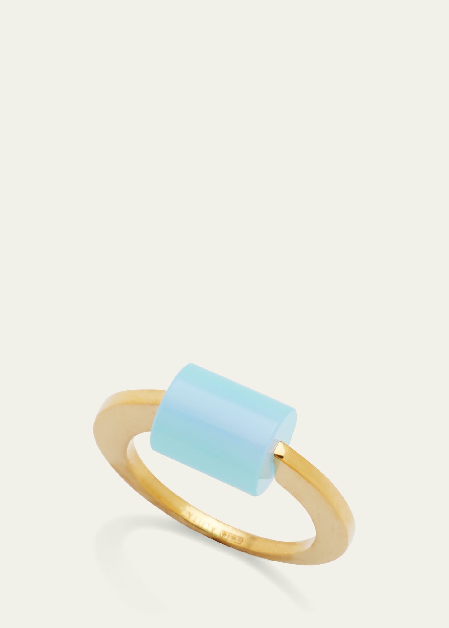 Deco Cilindro Ring with Blue Agate - 3