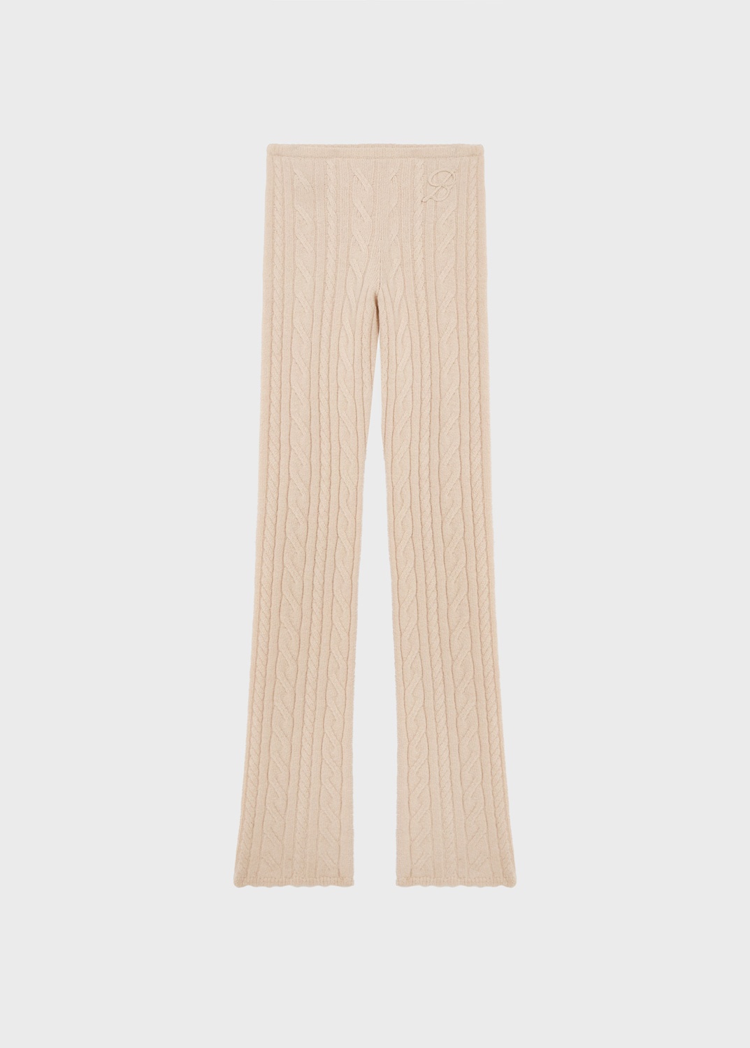 RIBBED KNIT PANTS WITH TORCHON - 1