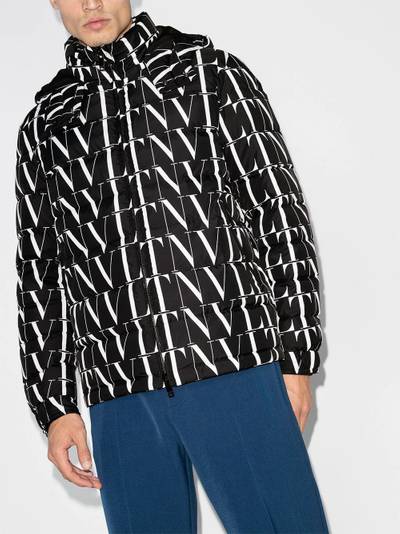 Valentino hooded logo-print down jacket outlook