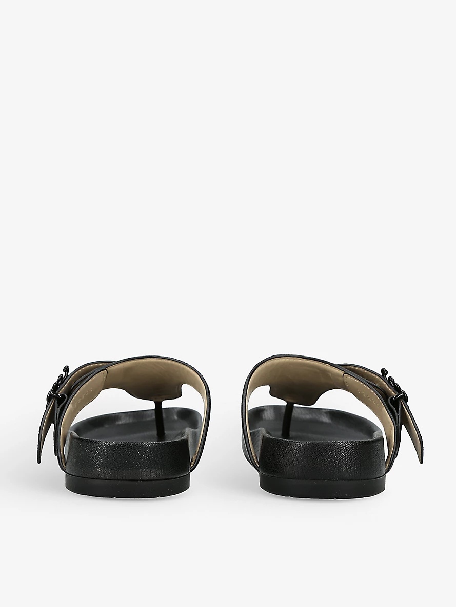 Comfort anagram-buckle leather sandals - 4