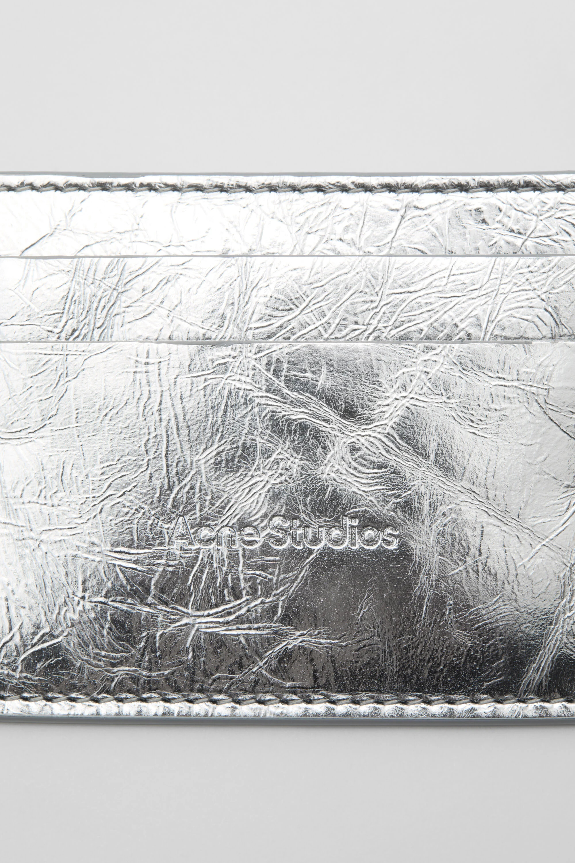 Leather card holder - Silver - 5