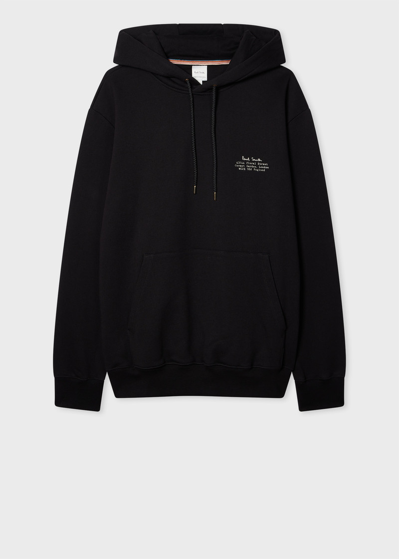 Black Signature Logo Print Hoodie 1