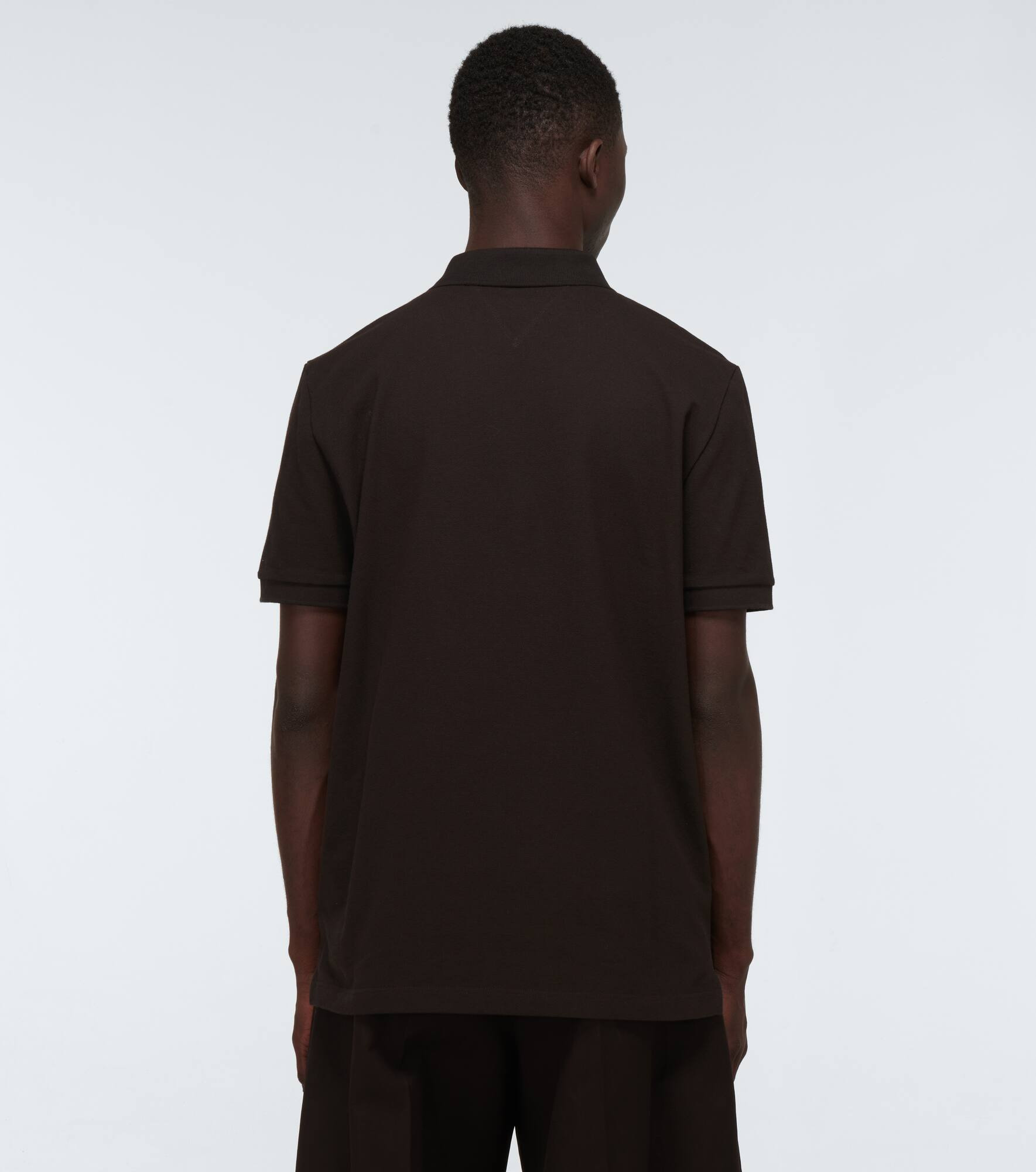 Short-sleeved cotton piqué polo - 4