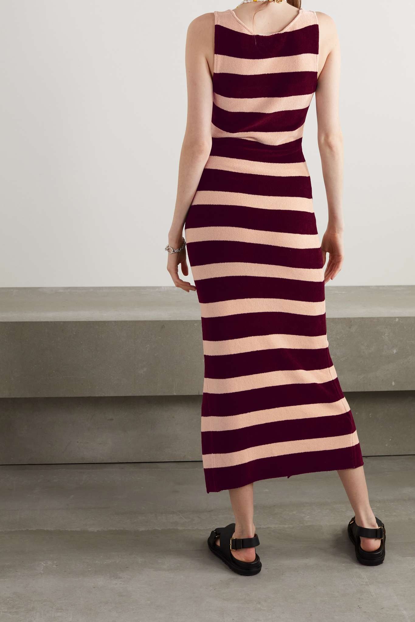 Striped chenille midi dress - 3