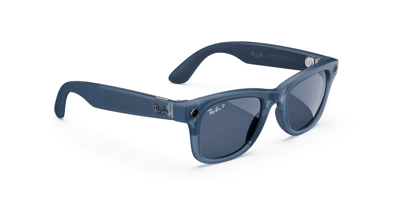 Ray-Ban Meta Wayfarer (Gen 1), Matte Jeans Transparent / Dusty Blue Polarized, Standard 3