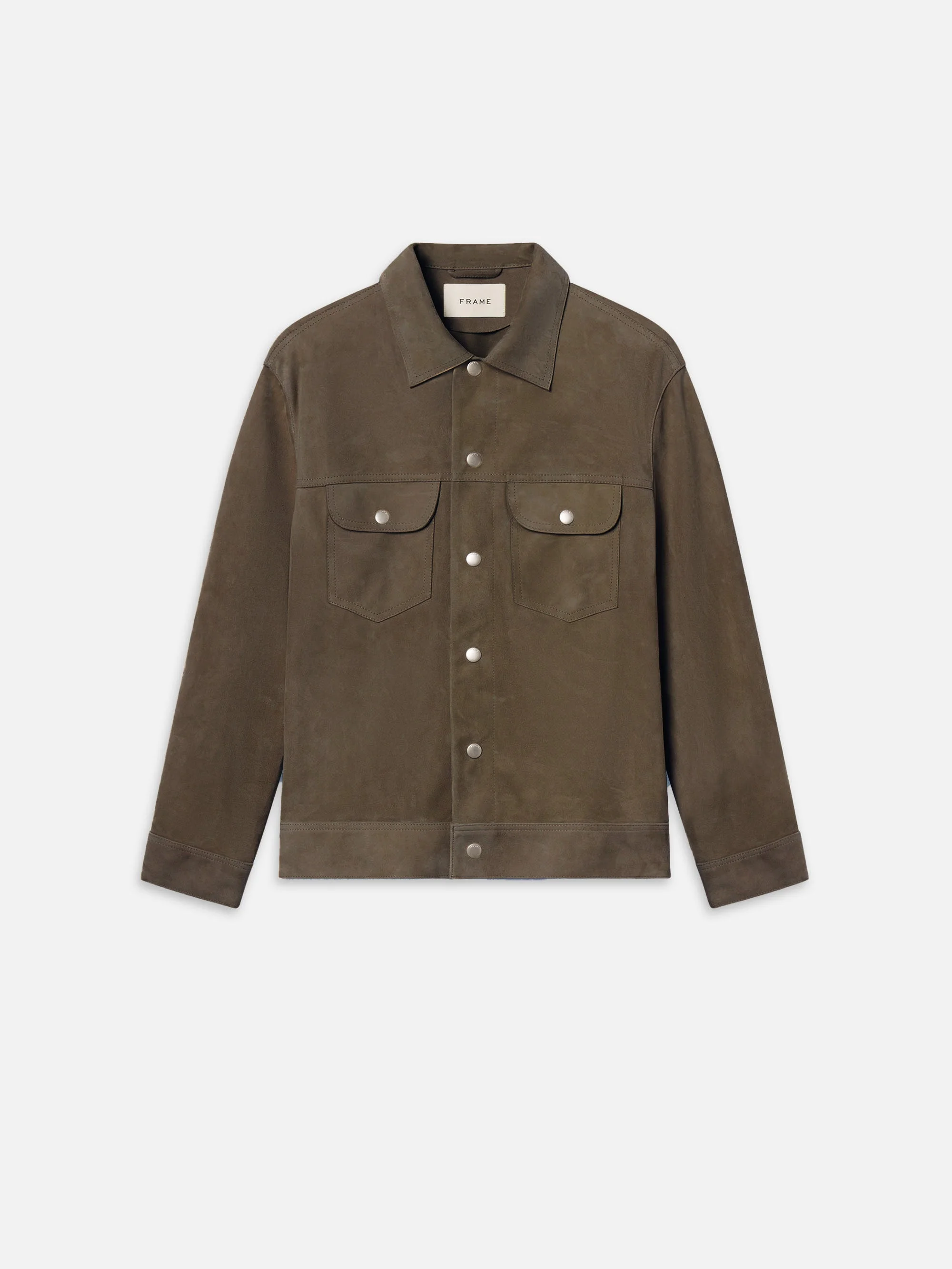 Suede Trucker Jacket in Mocha - 1