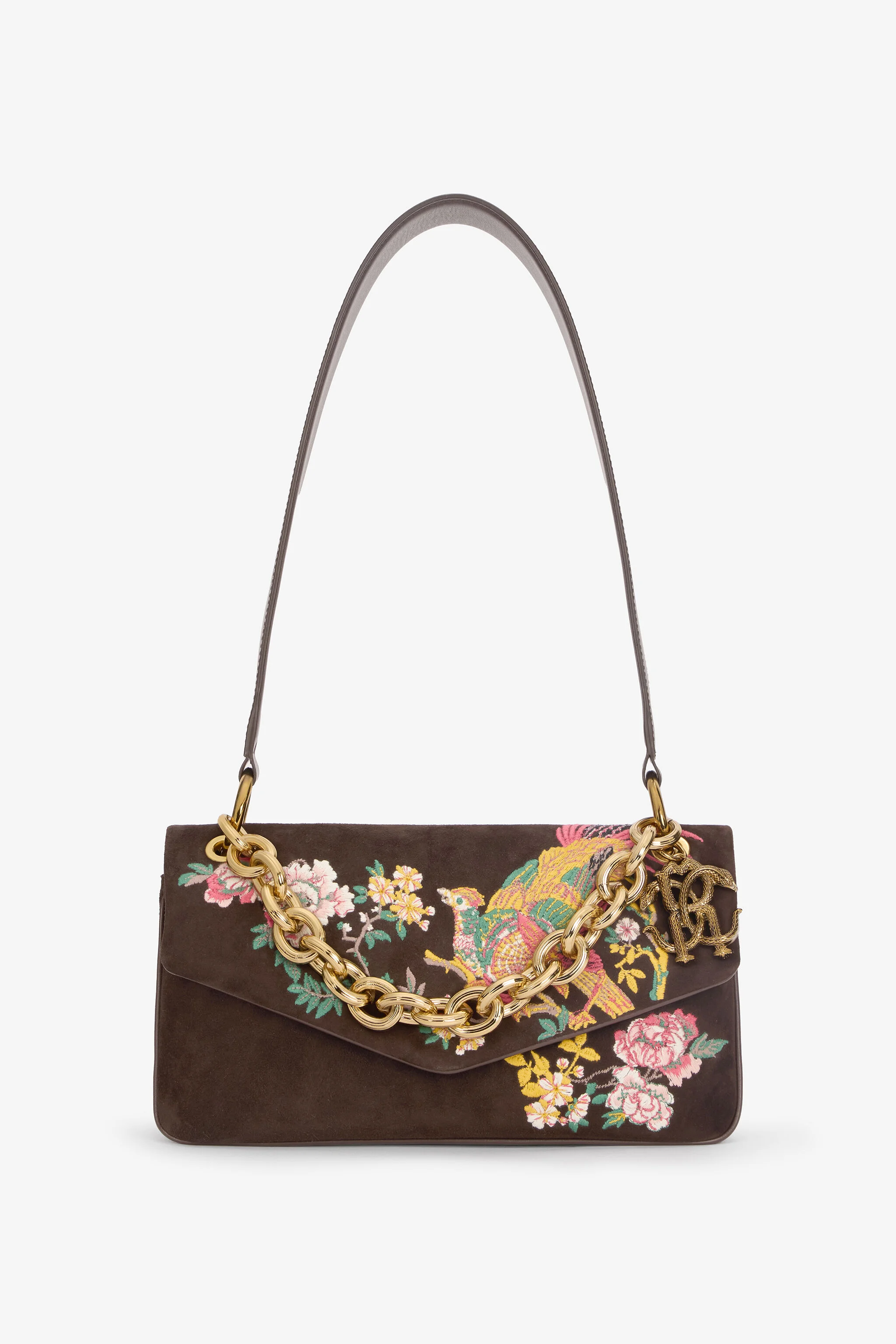 Suede Bag With Naturalistic Pattern - 1