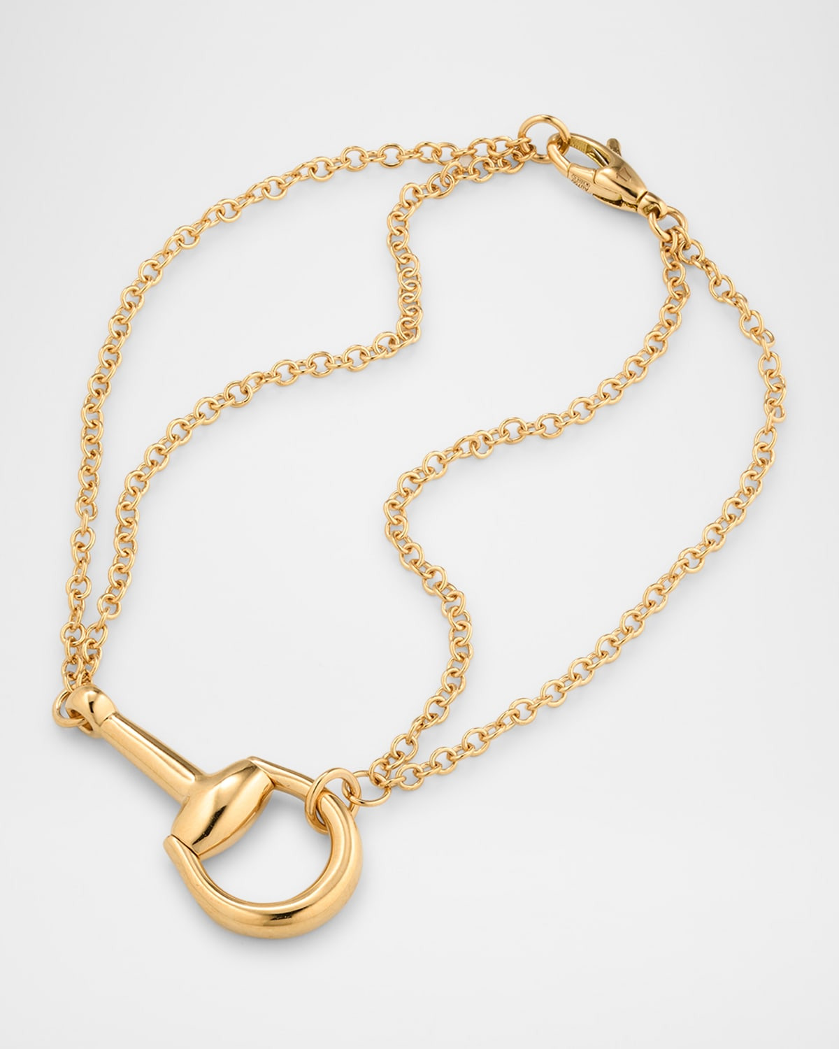 18K Yellow Gold Horsebit Chain Bracelet, Medium - 2