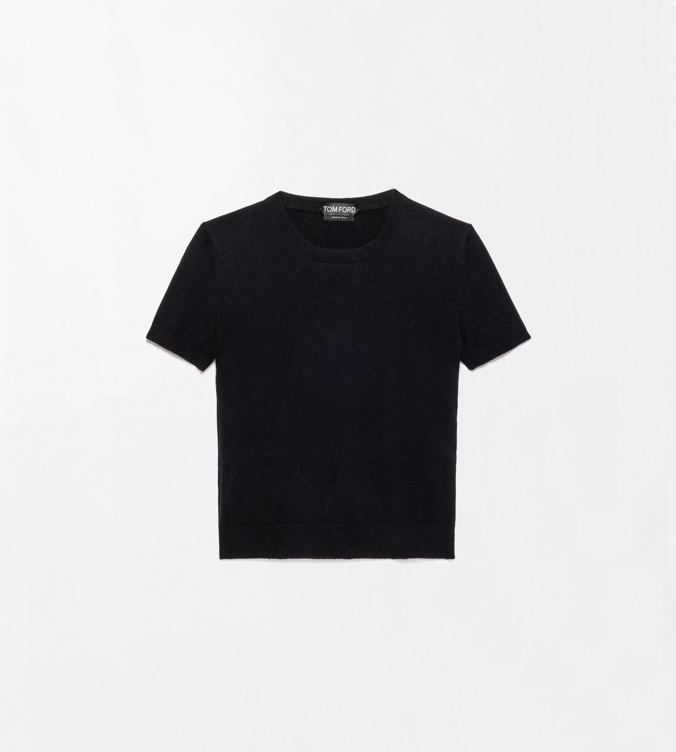 VINTAGE WASHED CASHMERE SHRUNKEN CREWNECK T-SHIRT - 1