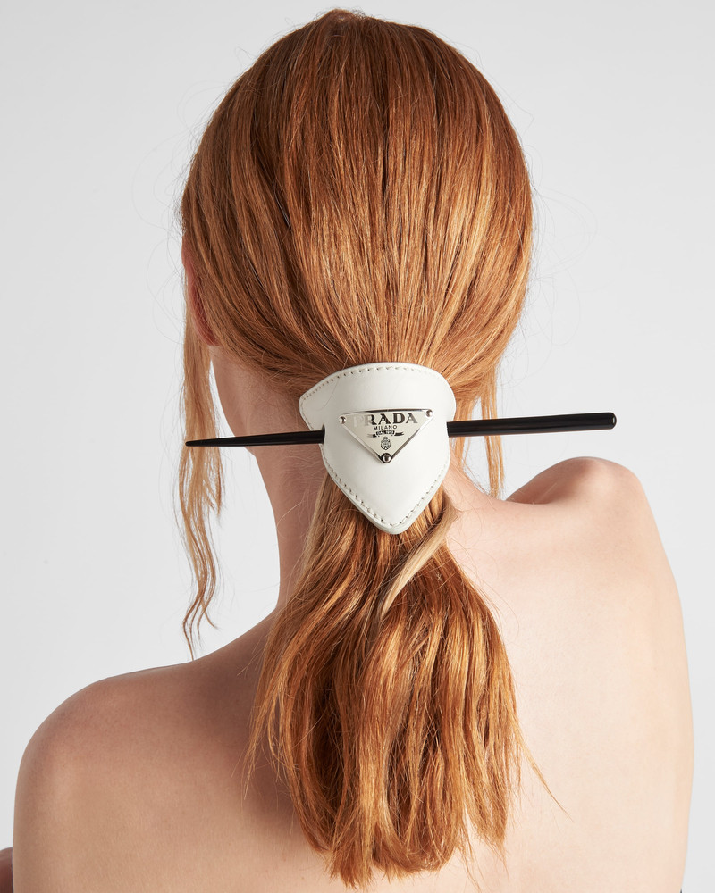 Prada Leather hair clip outlook