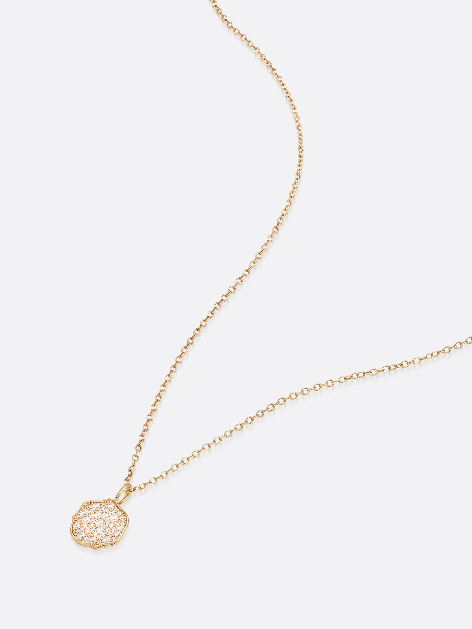 Petite Fleur Pavé Diamond Mini Pendant Necklace - 3