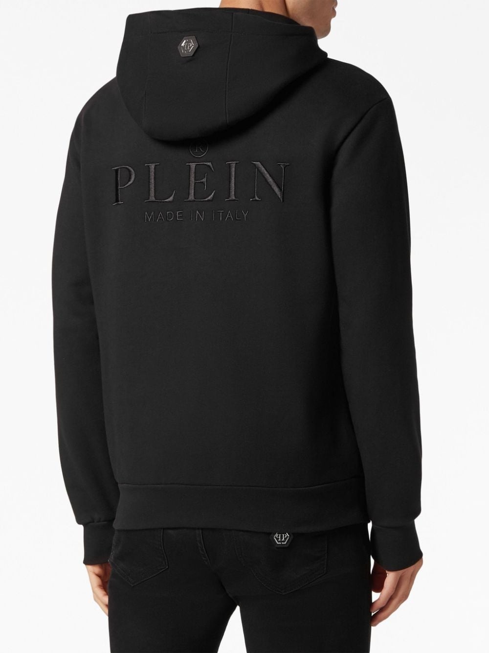 logo-embroidered cotton hoodie - 3