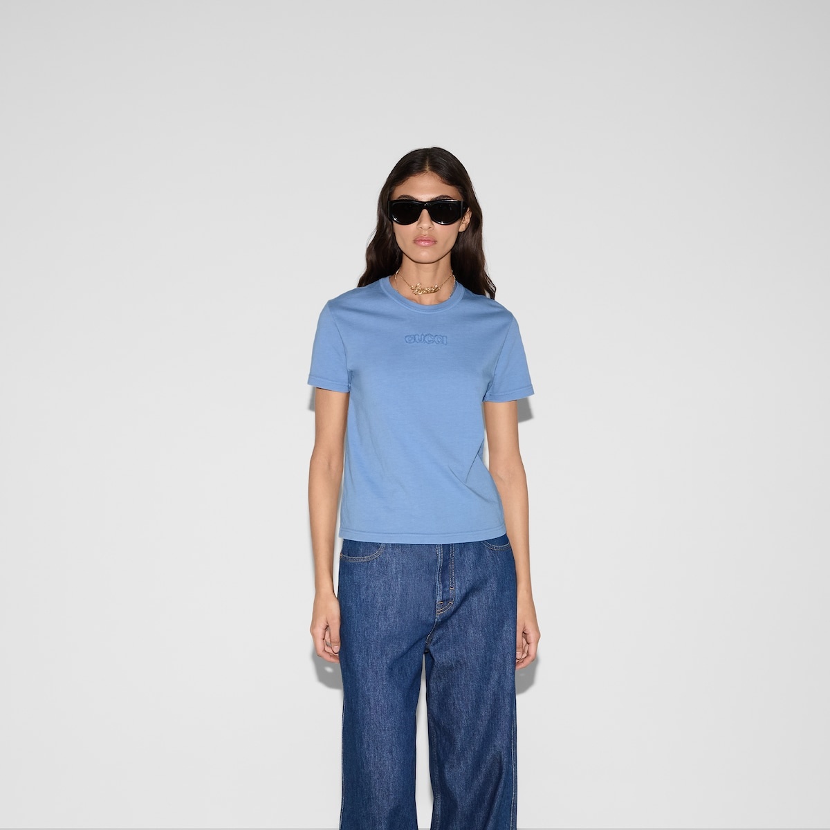 Embroidered cotton jersey T-shirt - 3
