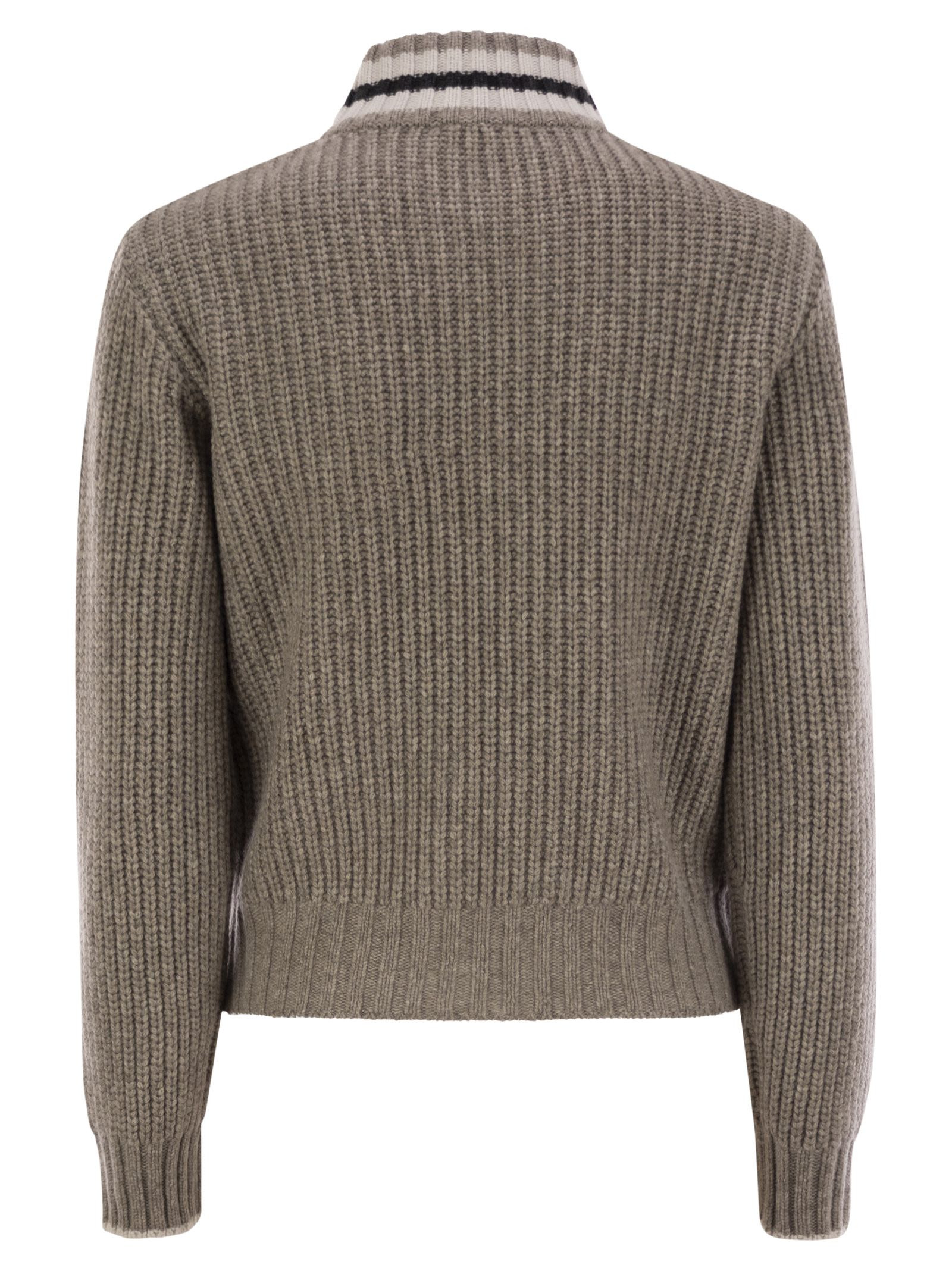 Brunello Cucinelli Women Cashmere Cardigan With Shiny Trims - 2