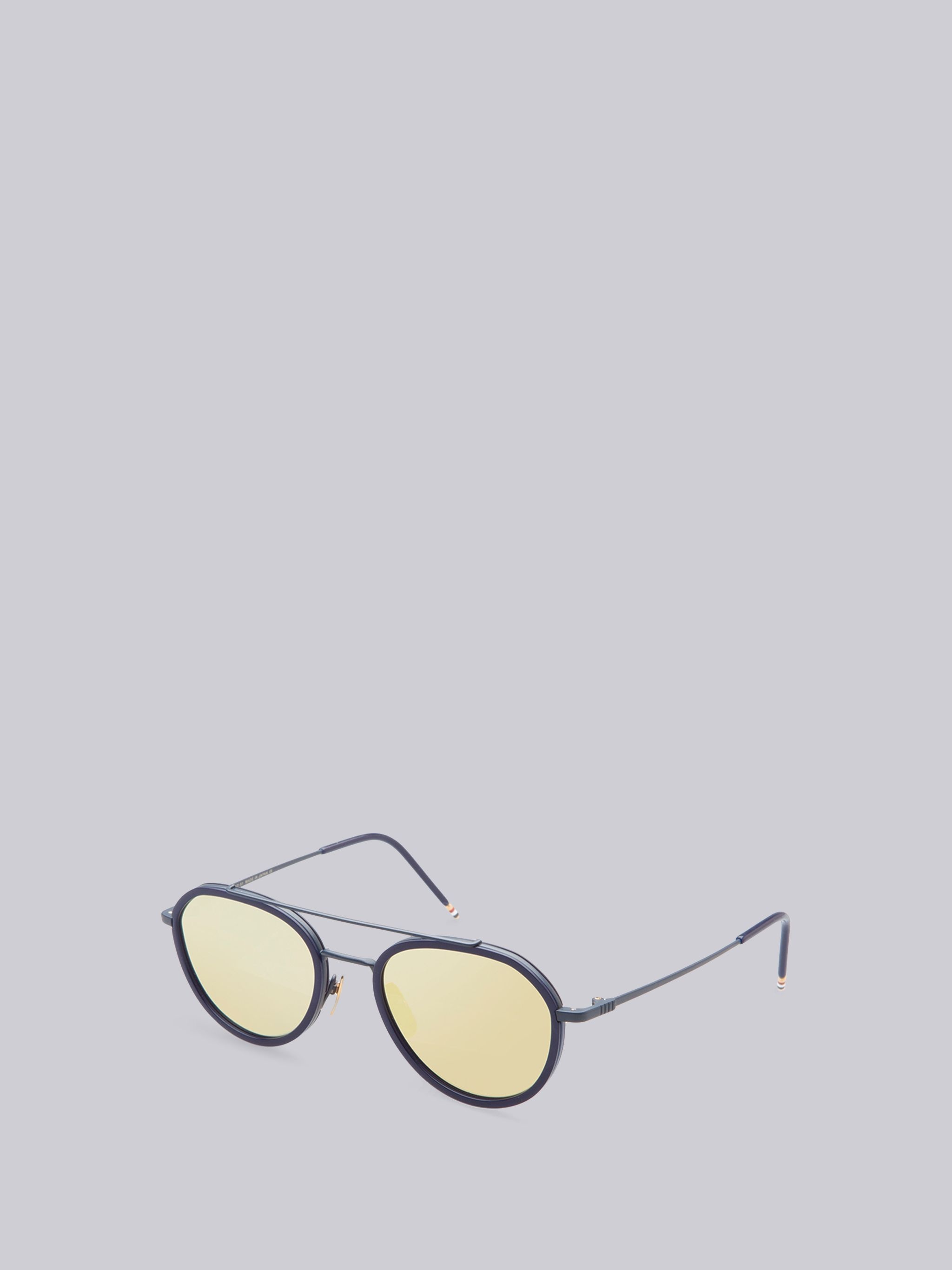 Matte Navy & Dark Brown Sunglasses - 1