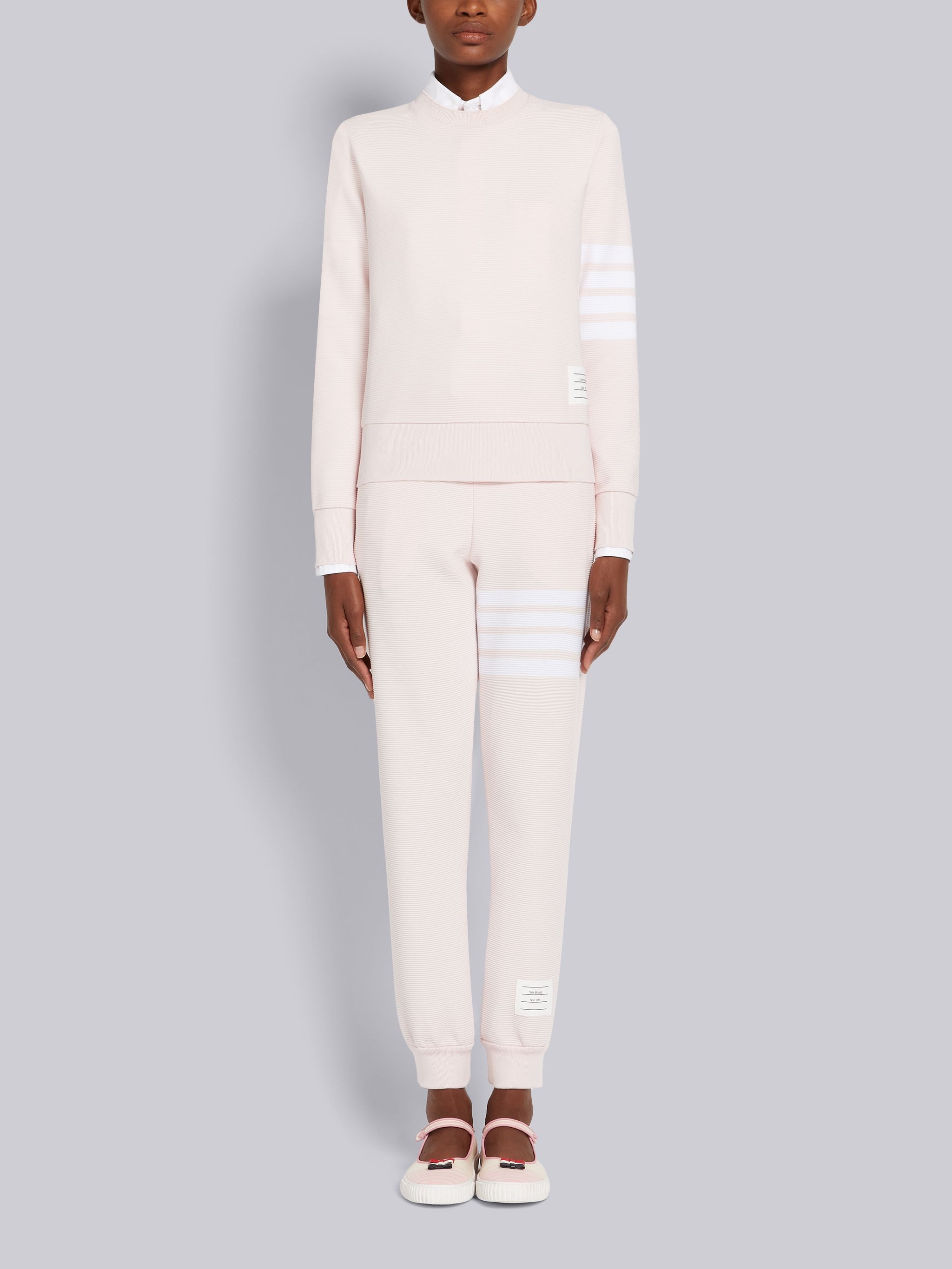 Light Pink Ottoman Rib 4-Bar Sweatpant - 4