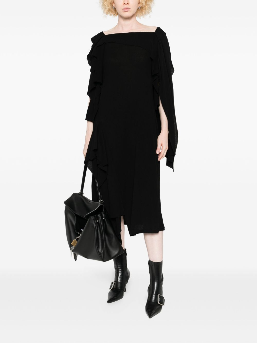 draped ruffled dress - 2