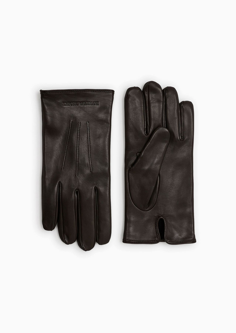 Lambskin nappa leather gloves with baguette detail 1