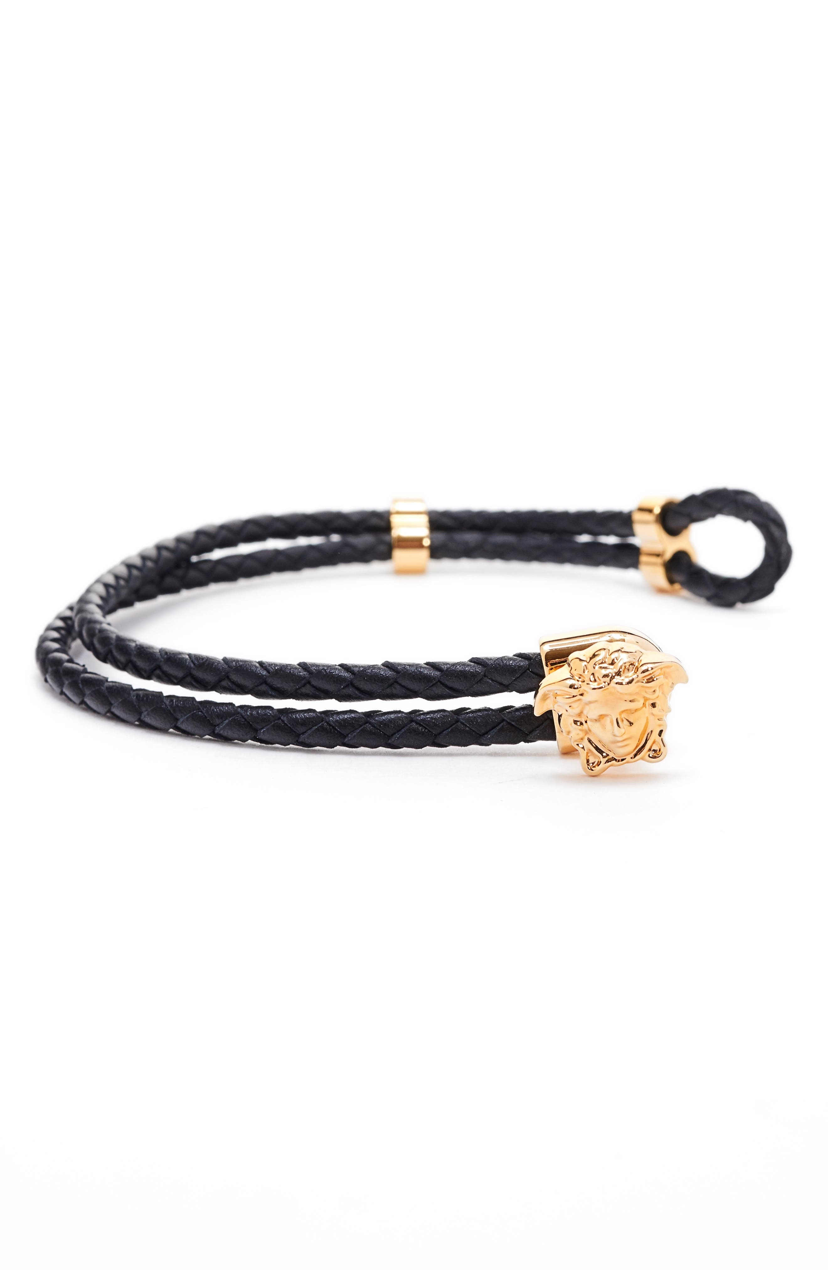 Medusa Braided Leather Bracelet - 3