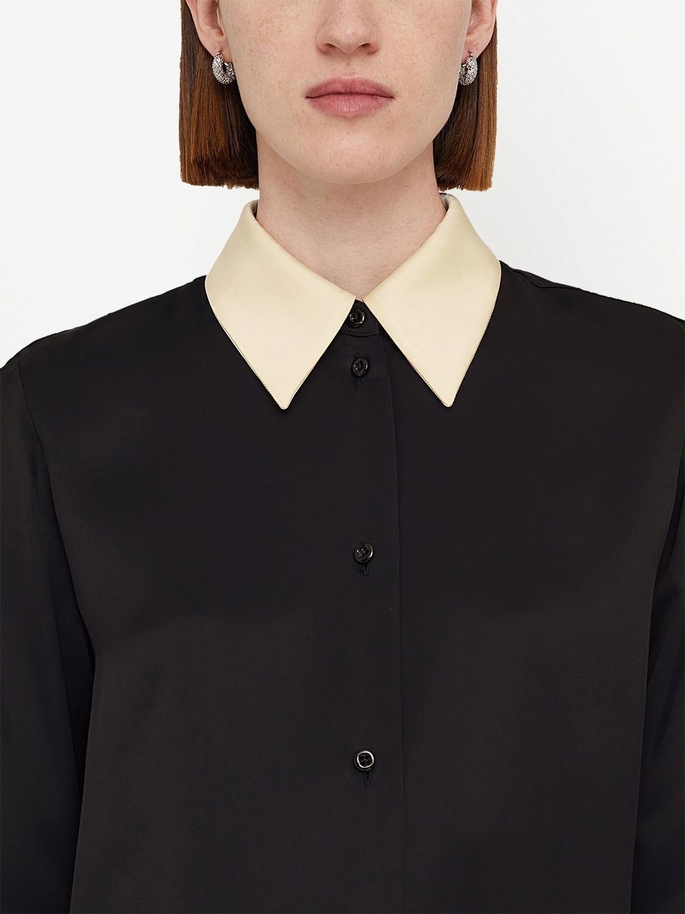 contrast-collar buttoned shirt - 5