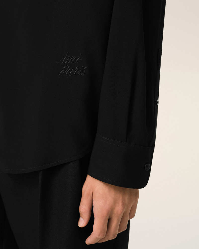 BLACK BOXY EMBROIDERED AMI PARIS SHIRT 4