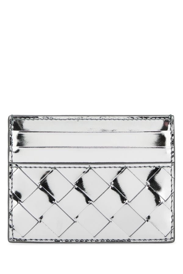 Silver leather card holder - 1