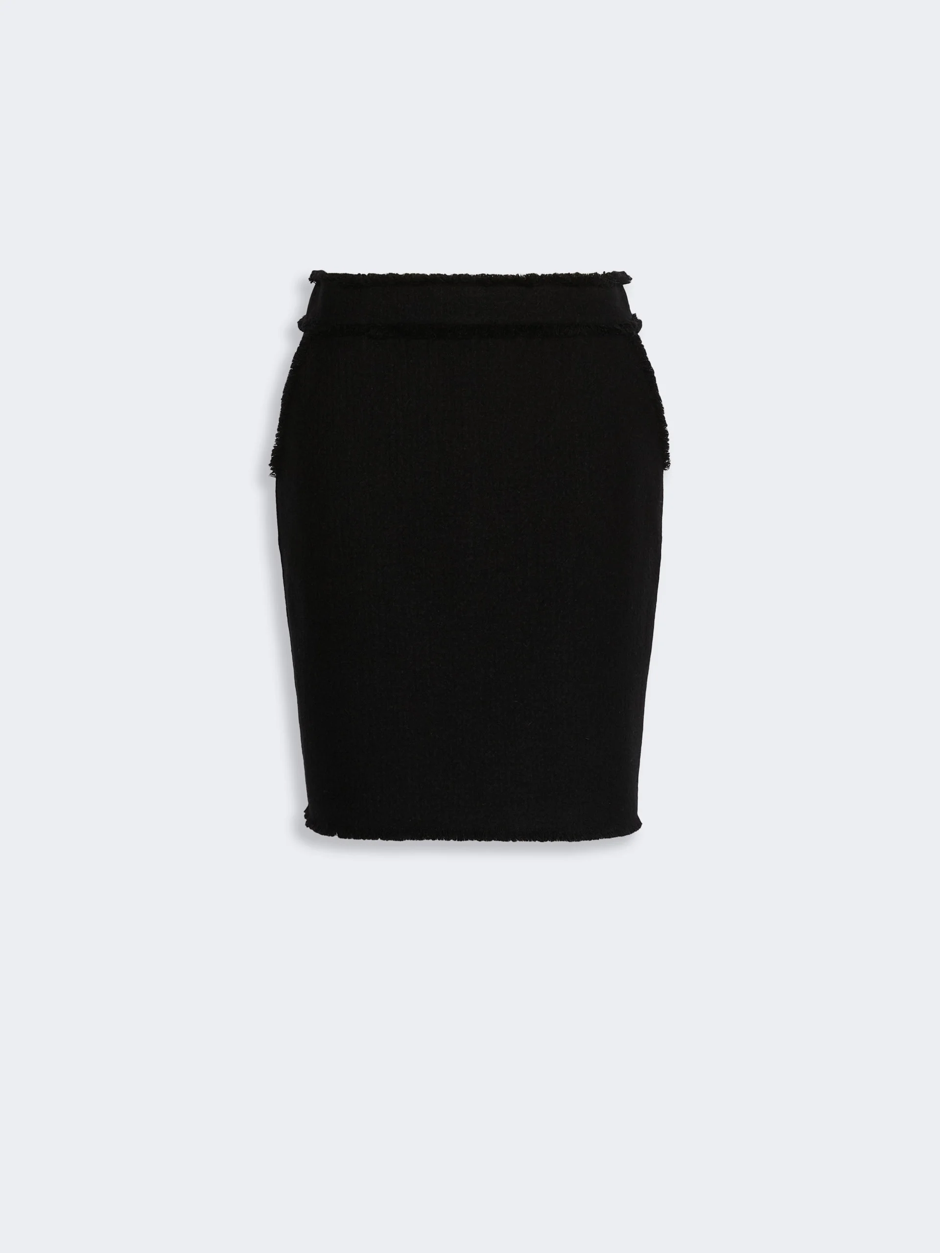 ABILE Short wool jersey skirt - BLACK - 1