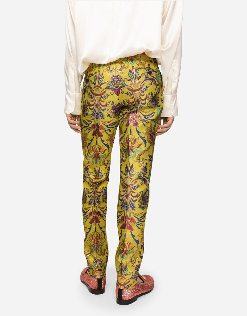 Floral lurex jacquard pants 4
