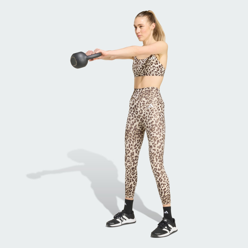 Optime Essentials 3-Stripes Leopard Light Support Bra 4