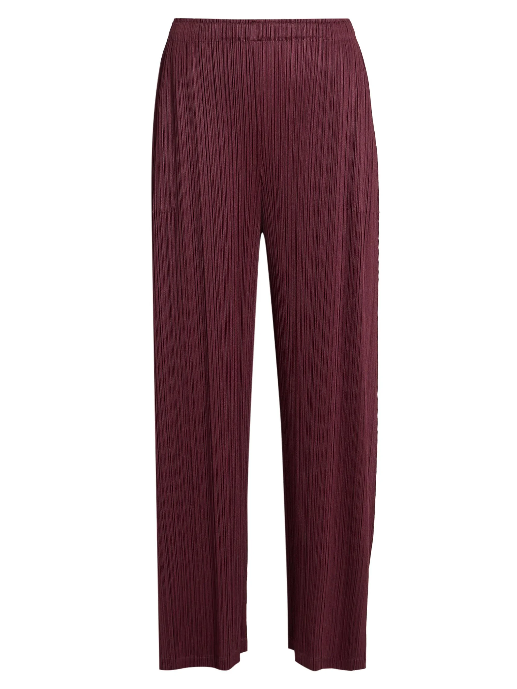 Women's Monthly Colors: January Plissé Wide-Leg Pants - Bordeaux - 1