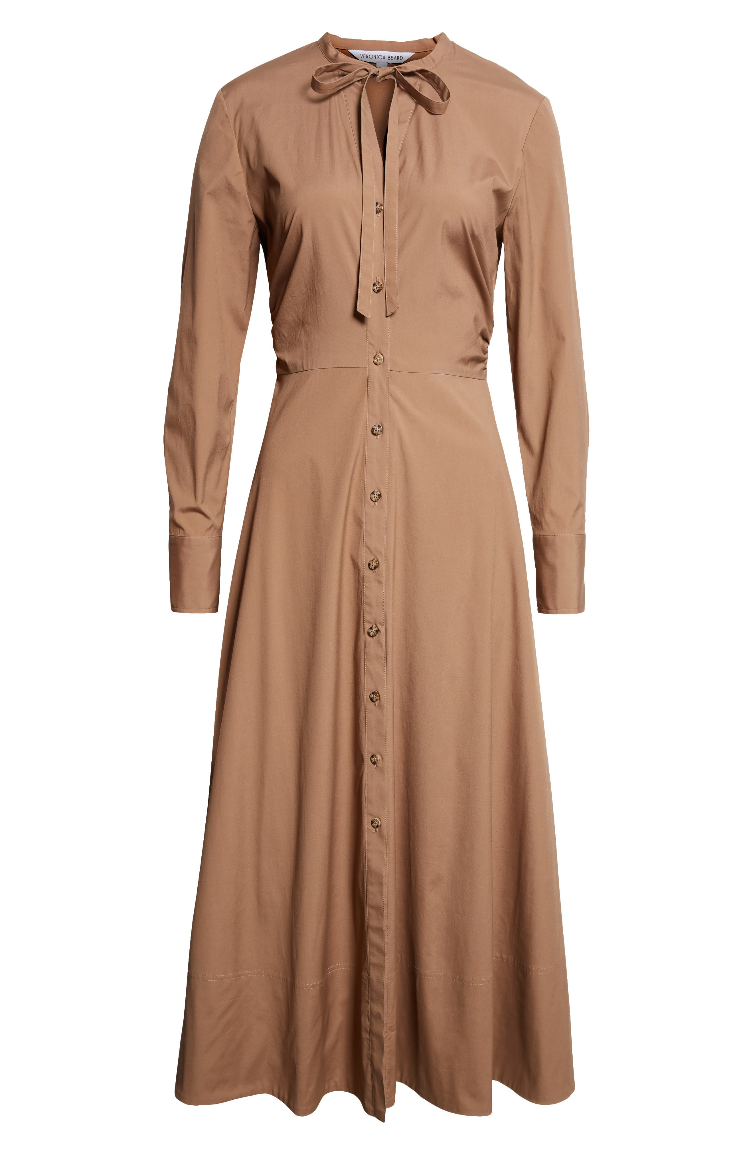 Veronica Beard Honora Long Sleeve Stretch Cotton Shirtdress in Lichen at Nordstrom - 5