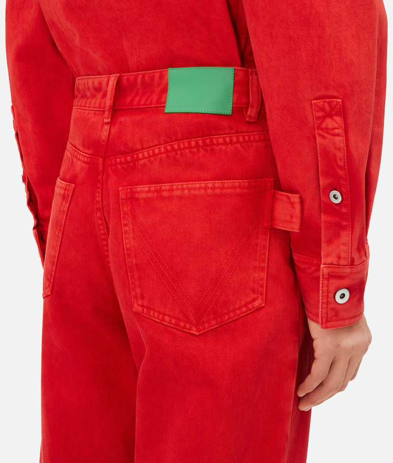 Faded Color Washed Denim Trousers 4