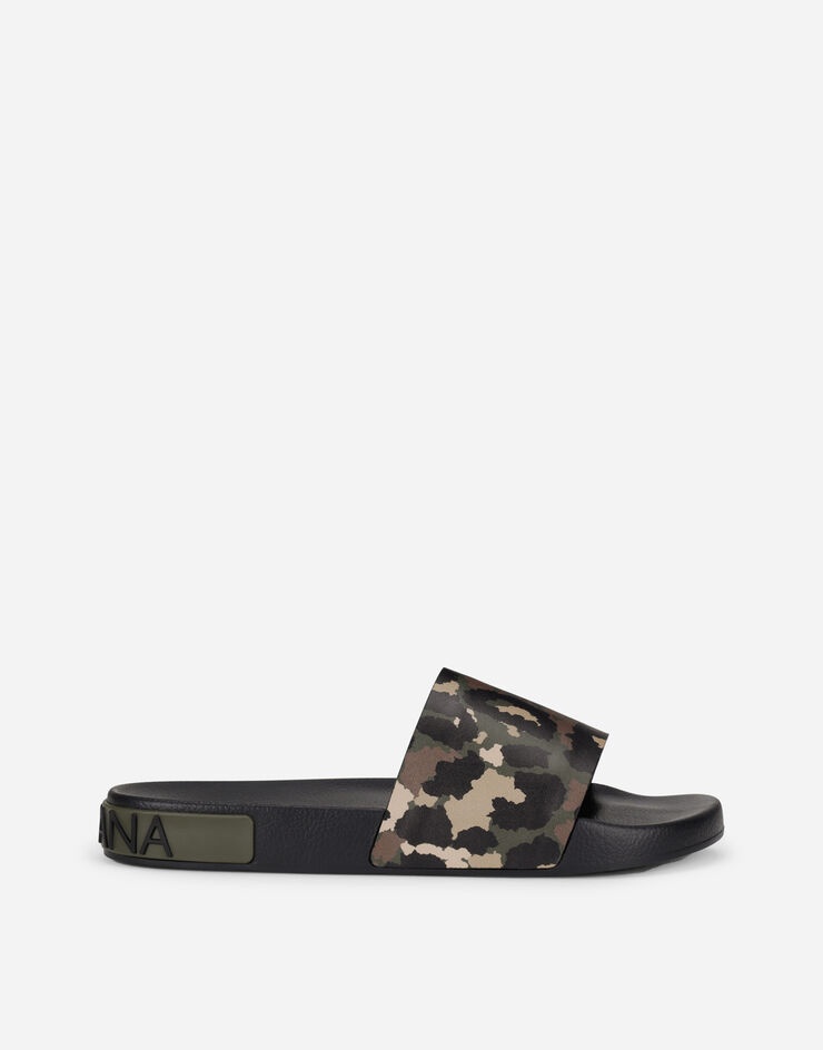 Camouflage rubber beachwear sliders - 1