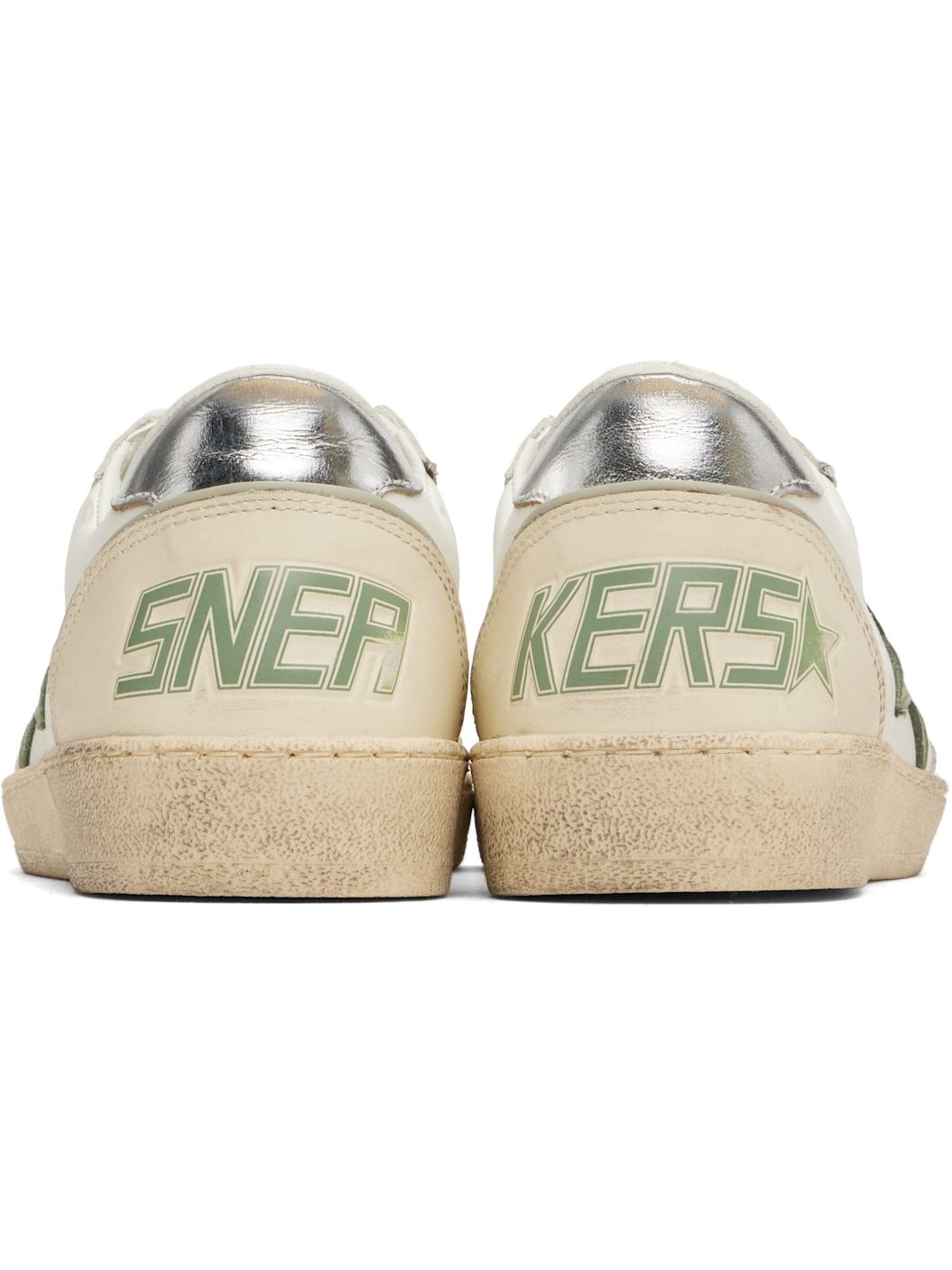 Off-White & Khaki Ball Star Sneakers - 2