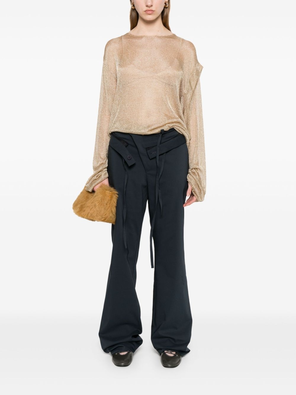 raw cut-waistband trousers - 2