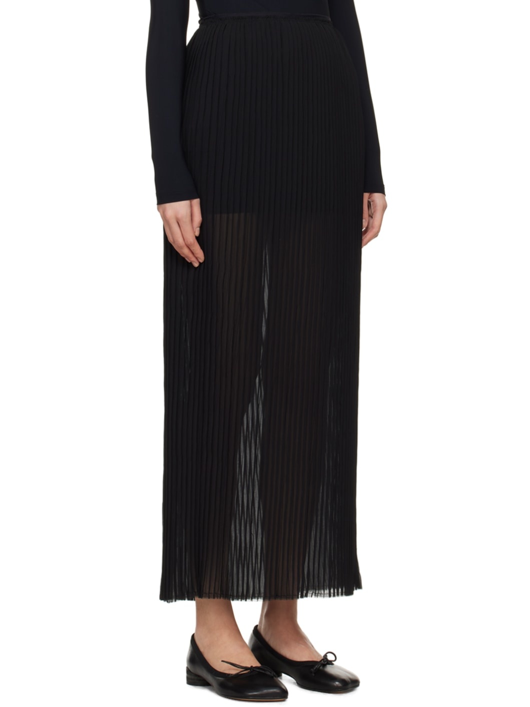 Black Sheer Maxi Skirt - 2