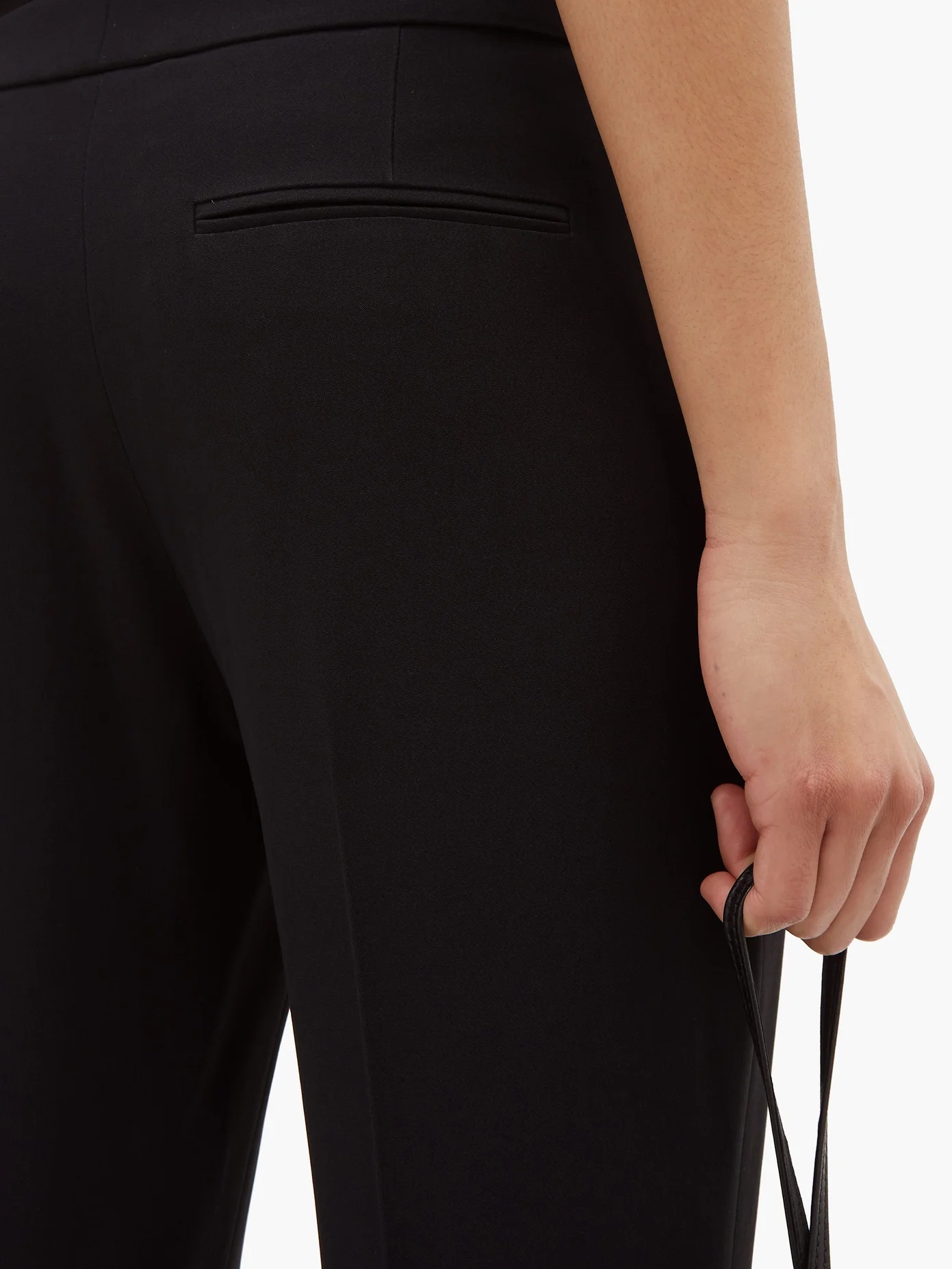 Cropped silk cigarette trousers - 3