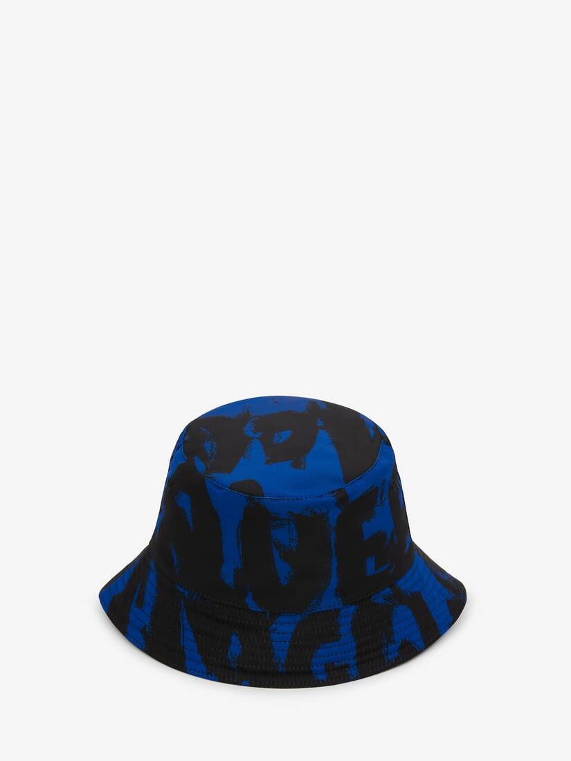 Women's McQueen Graffiti Bucket Hat in Royal/black - 1