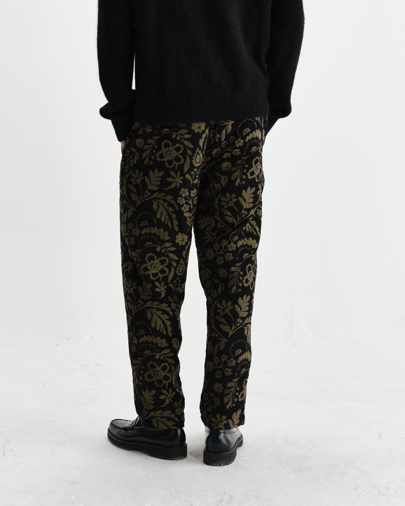 Tyne - Black And Khaki Chenille Jacquard Trousers 5