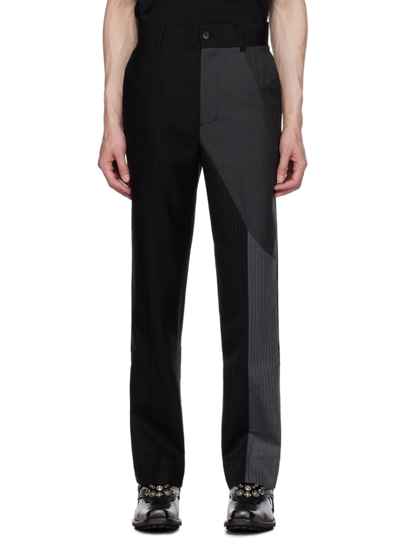 Black Paneled Trousers 1