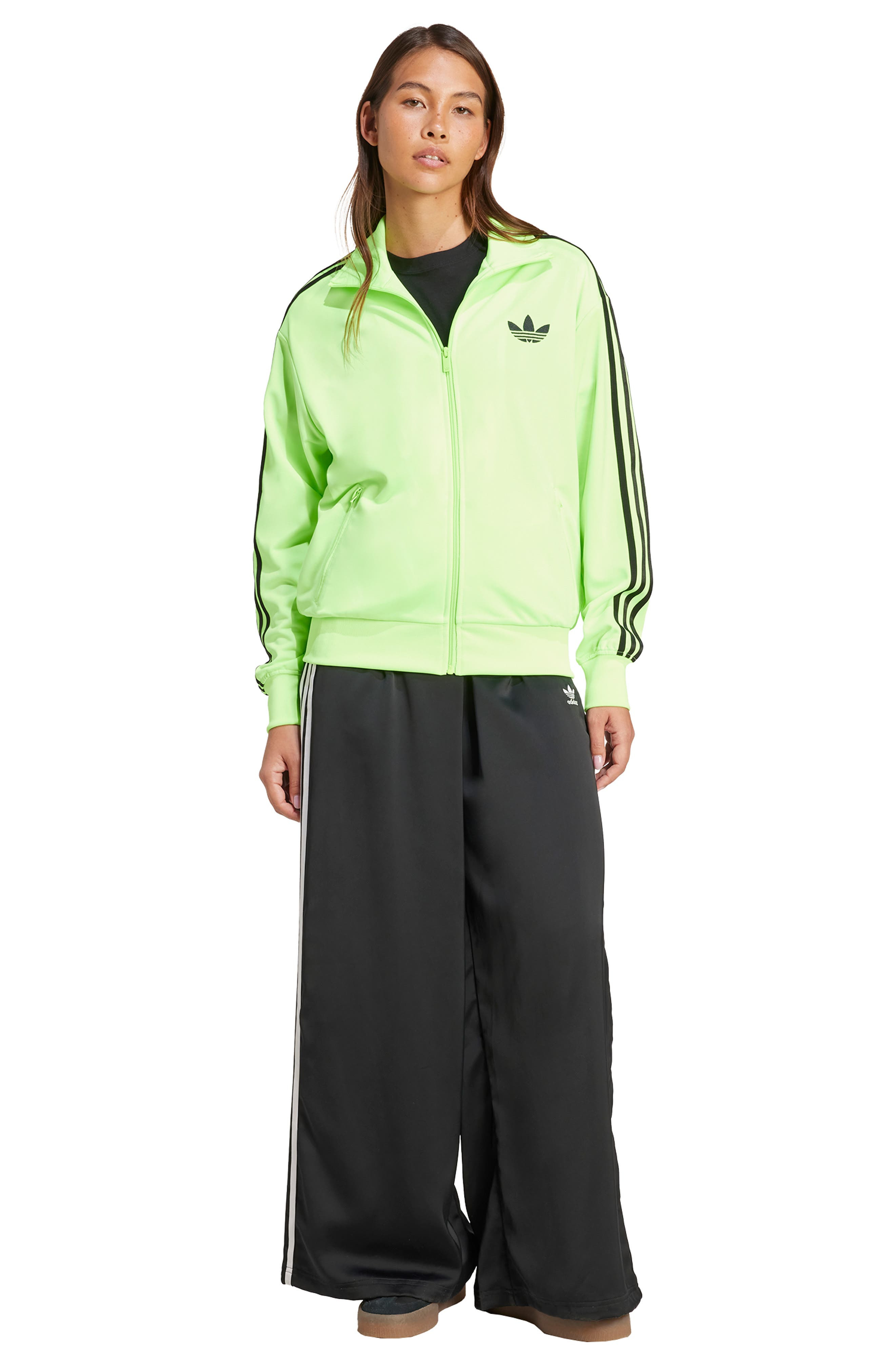 adidas Firebird Recycled Polyester Track Jacket in Green/Black at Nordstrom - 6