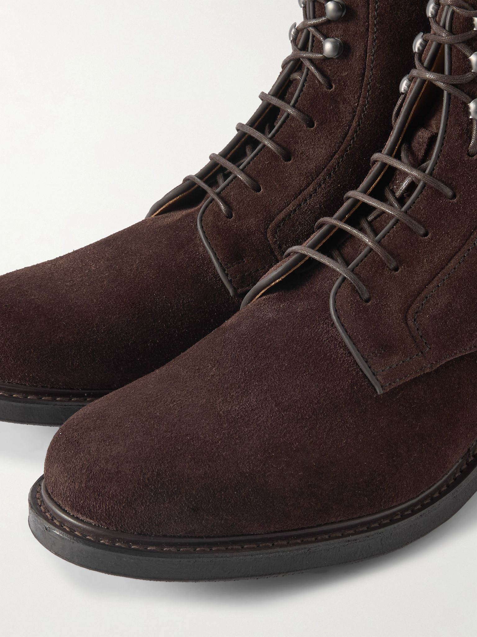 Pullford Suede Lace-Up Boots Dark brown - 4