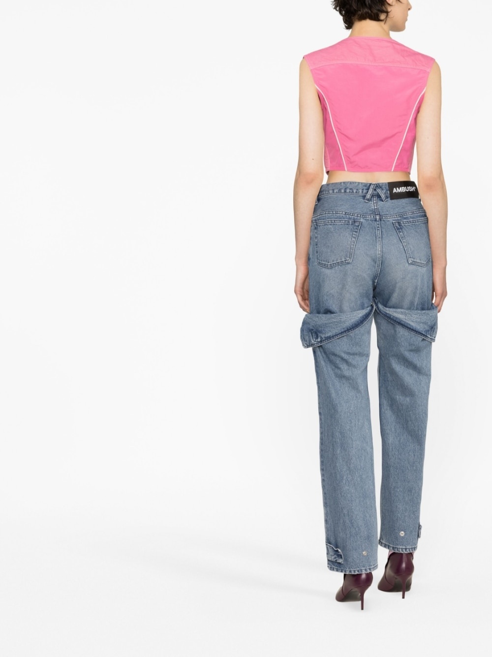 cropped denim top - 3