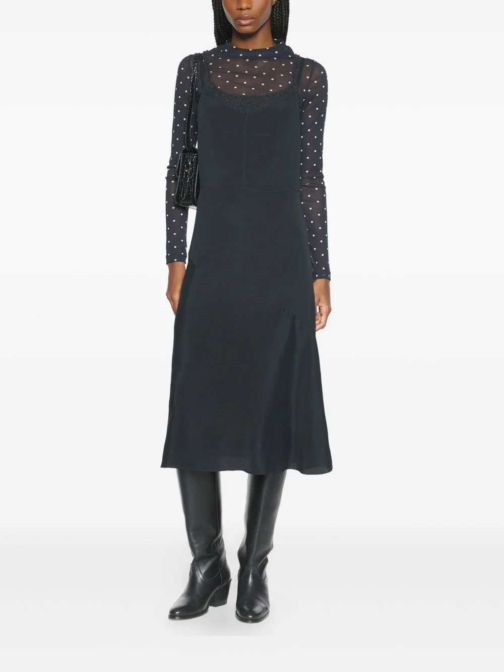 spaghetti-strap midi dress - 1