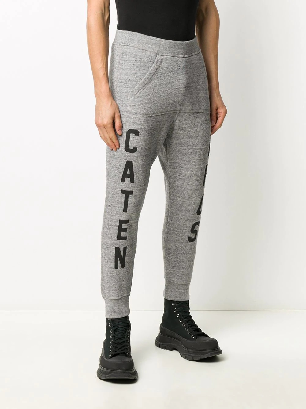 slogan cotton track pants - 3