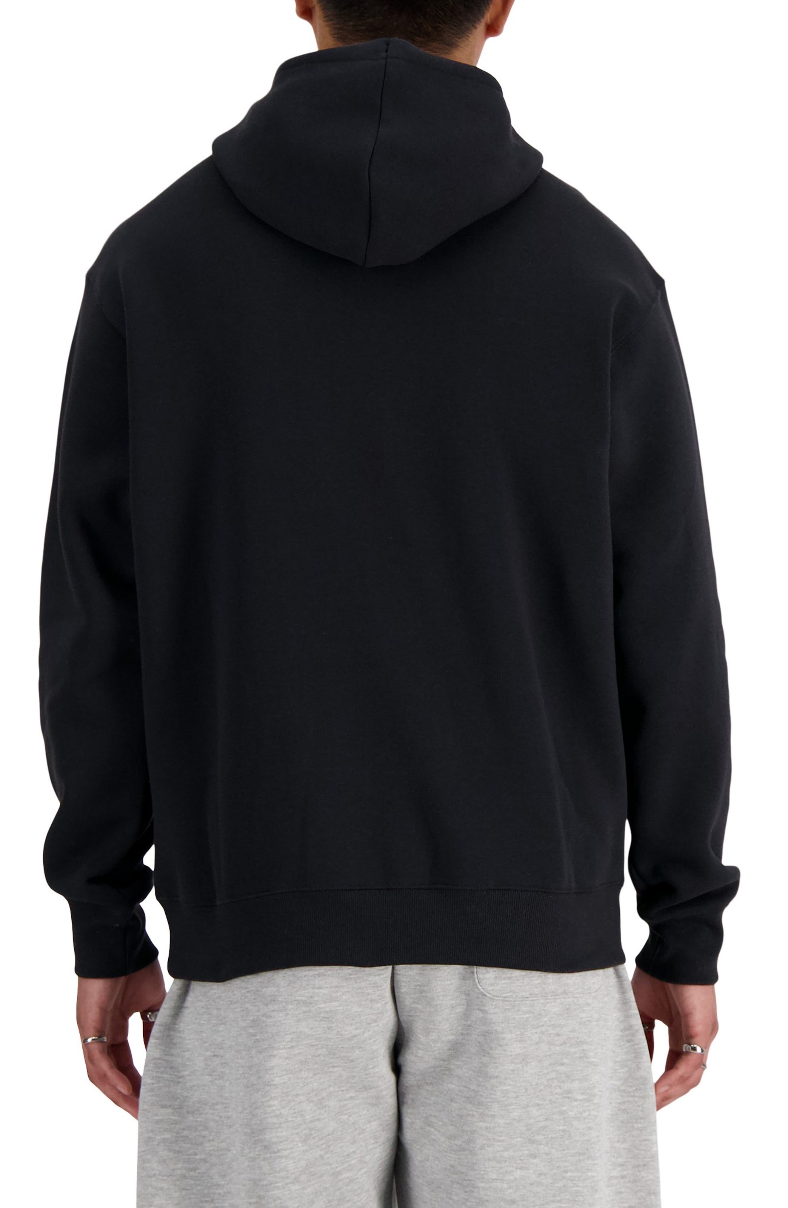 New Balance Sport Essentials Relaxed Fit Fleece Pullover Hoodie in Black at Nordstrom - 2