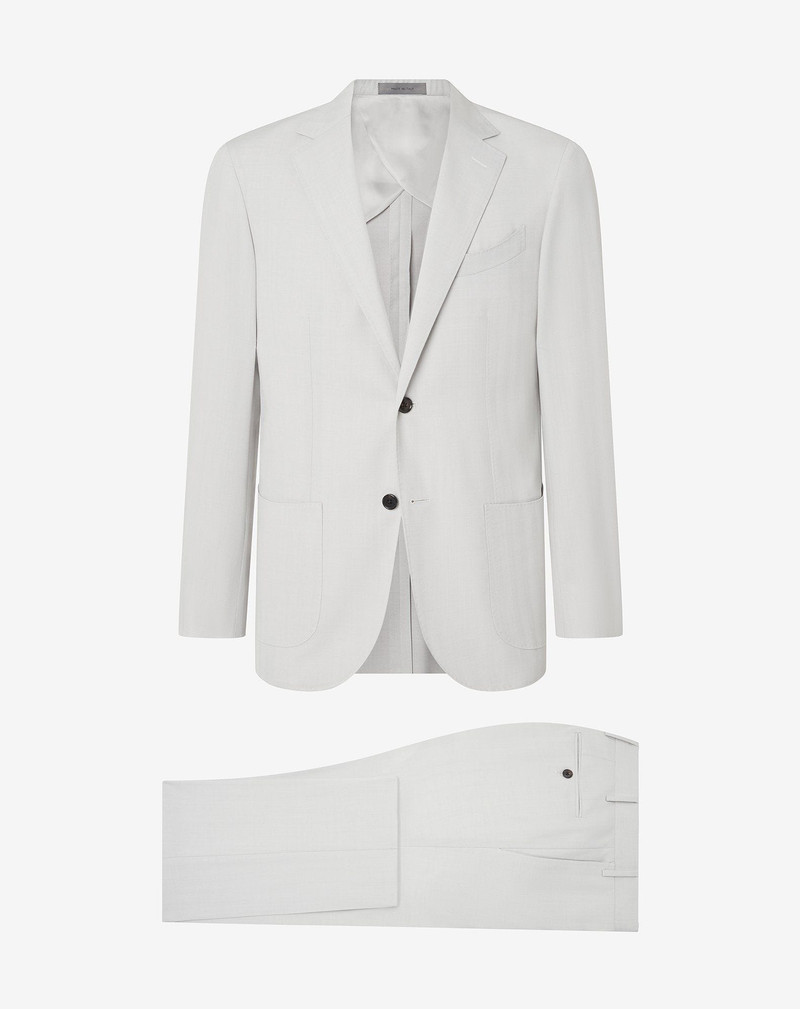 Ice white pure wool suit 1
