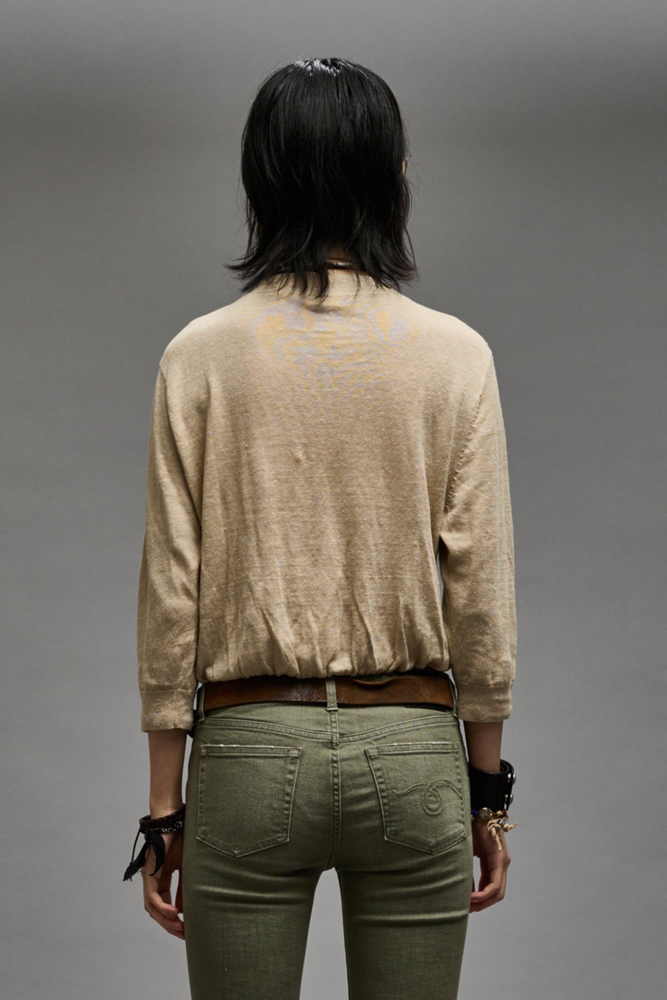 BALLOON CARDIGAN - KHAKI - 2